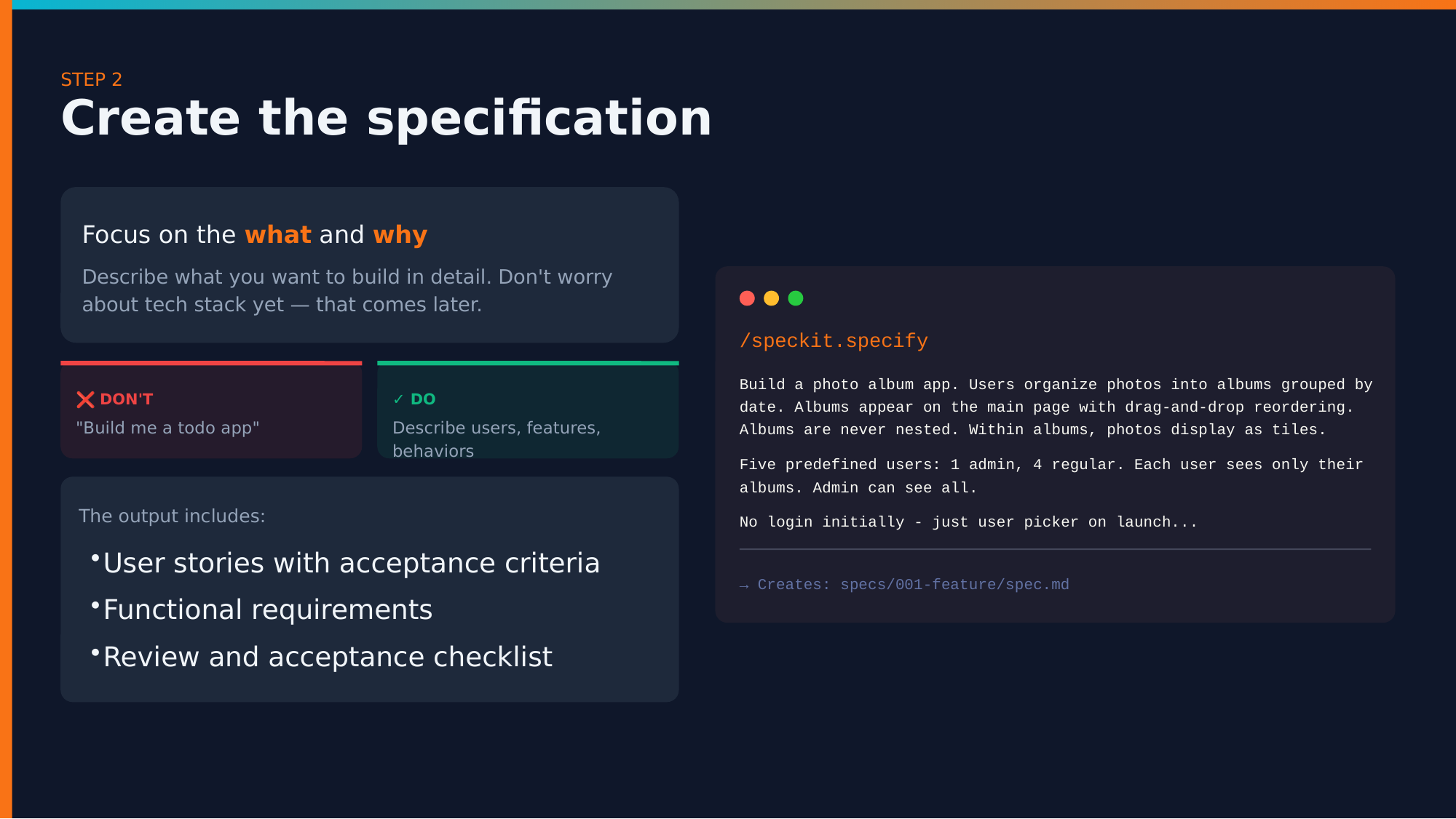 Write specification