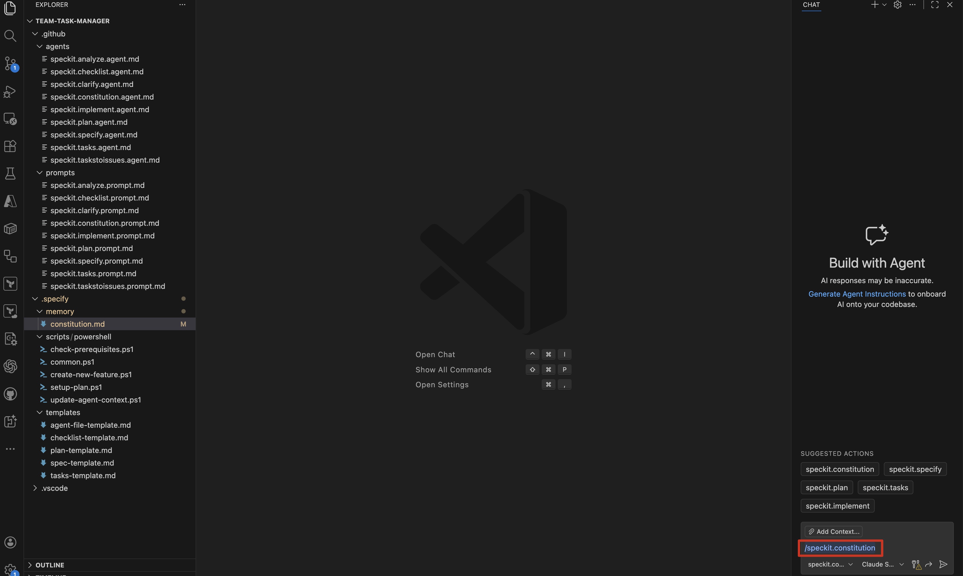 Running the constitution command