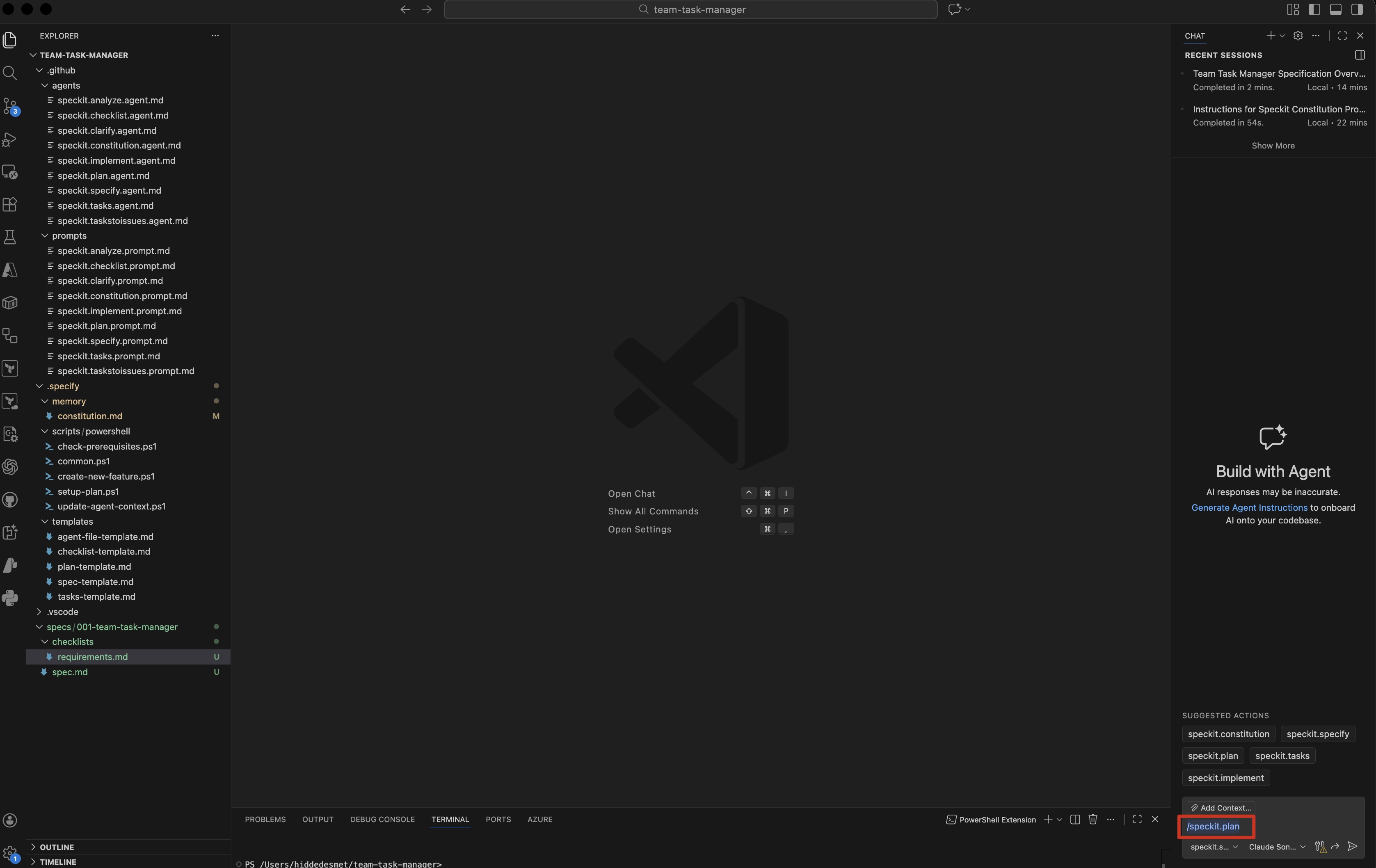 Running the plan command