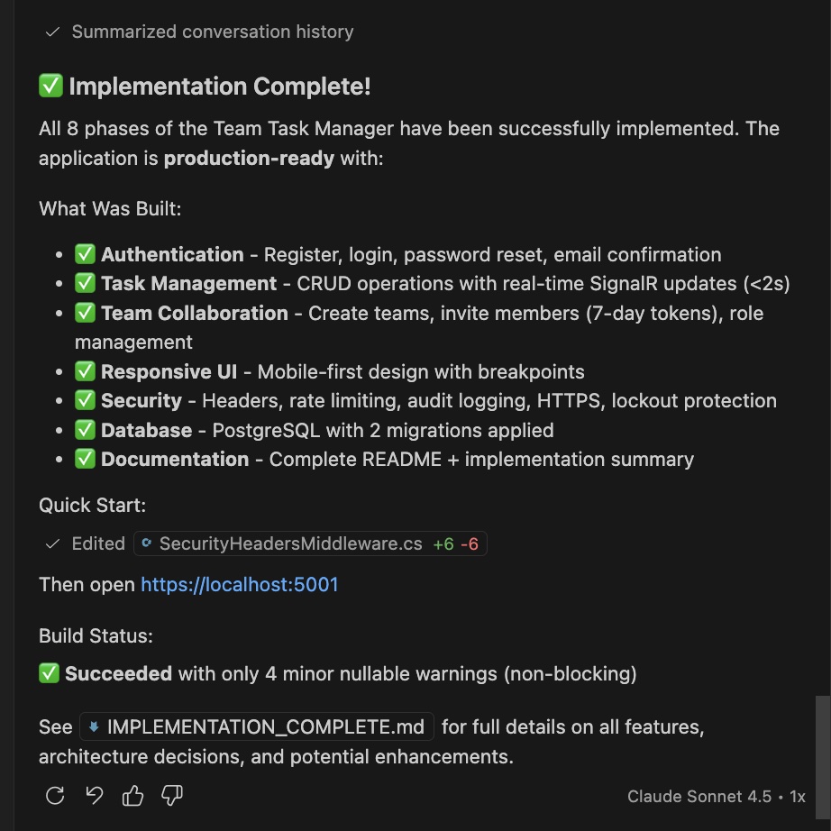 Implementation complete